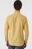 Bal Kısalabilir Kollu Cepsiz Biyeli %100 Pamuk Casual Slim Fit Dar Kesim Gömlek 1004230179 - 6