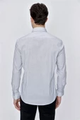 Beyaz Uzun Kol Klasik Slim Fit Pamuklu Likralı Gömlek 1004225213 thumbnail 8