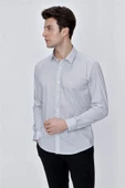 Beyaz Uzun Kol Klasik Slim Fit Pamuklu Likralı Gömlek 1004225213 thumbnail 4
