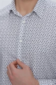 Gri Uzun Kol Baskılı Sert Yaka  Slim Fit Dar Kesim Klasik Gömlek 1004225130 thumbnail 6