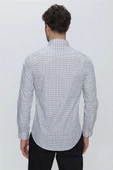 Gri Uzun Kol Baskılı Sert Yaka  Slim Fit Dar Kesim Klasik Gömlek 1004225130 thumbnail 7