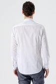 Beyaz Uzun Kollu   Sert Yaka Cepsiz  %100 Pamuk Klasik Slim Fit Dar Kesim Gömlek 1004235424 thumbnail 6