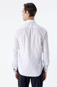 Beyaz Uzun Kollu Sert Yaka Cepsiz Basic Slim Fit Dar Kesim Gömlek 1004235059 thumbnail 6
