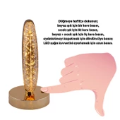 Modern Dekoratif Romantik Süsleme Masa Lambası Ledli Beyaz Sarı Soft Işıldak Şarjlı Masa Gece Lamba thumbnail 4