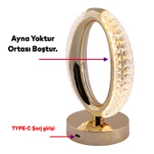 Modern Dekoratif Romantik Süsleme Masa Lambası Ledli Beyaz Sarı Soft Işıldak Şarjlı Masa Gece Lamba thumbnail 6