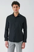 Siyah Uzun Kollu Oxford Cepsiz Pamuklu Klasik Slim Fit Dar Kesim Gömlek 1004240235 thumbnail 1