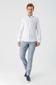Beyaz Uzun Kollu Oxford Cepsiz %100 Pamuk Klasik Slim Fit Dar Kesim Gömlek 1004240188 thumbnail 5