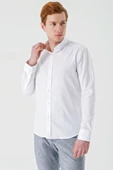 Beyaz Uzun Kollu Oxford Cepsiz %100 Pamuk Klasik Slim Fit Dar Kesim Gömlek 1004240188 thumbnail 2