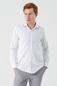 Beyaz Uzun Kollu Oxford Cepsiz Pamuklu Klasik Slim Fit Dar Kesim Gömlek 1004240235 thumbnail 1