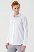 Beyaz Uzun Kollu Oxford Cepsiz Pamuklu Klasik Slim Fit Dar Kesim Gömlek 1004240235 thumbnail 2