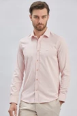 Somon Uzun Kollu Sert Yaka Cepsiz Pamuklu Likralı Klasik Slim Fit Dar Kesim Gömlek 1004240234 thumbnail 1