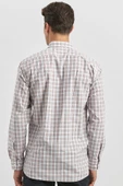 Kiremit Uzun Kol Ekose Desen Bez Ayağı Smart Düğmeli Yaka Classic Comfort Fit Gömlek 1004240253 thumbnail 6