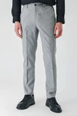 Gri Keten Lastikli Yandan Cepli Casual Slim Fit Jogger Pantolon 1003240103 - 1