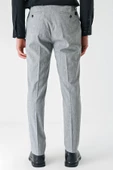 Gri Keten Lastikli Yandan Cepli Casual Slim Fit Jogger Pantolon 1003240103 - 6