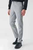 Gri Keten Lastikli Yandan Cepli Casual Slim Fit Jogger Pantolon 1003240103 - 3