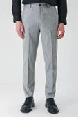 Gri Keten Lastikli Yandan Cepli Casual Slim Fit Jogger Pantolon 1003240103 - 2