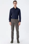 Koyu Haki Pamuklu Yandan Cepli Casual Slim Fit Chino Pantolon 1003235117 thumbnail 4