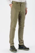 Koyu Haki Pamuklu Yandan Cepli Casual Slim Fit Chino Pantolon 1003240151 thumbnail 3