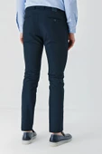 Koyu Lacivert Esnek Yandan Cepli Casual Slim Fit Chino Pantolon 1003240113 - 2