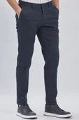 Koyu Lacivert Pamuklu Yandan Cepli Casual Comfort Fit Chino Pantolon 1003240160 - 4