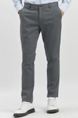 Koyu Antrasit Pamuklu Yandan Cepli Casual Slim Fit Chino Pantolon 1003240168 thumbnail 4