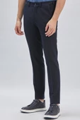 Koyu Lacivert Esnek Lastikli Yandan Cepli Casual Slim Fit Ayarlanabilir Kemer Pantolon 1003240162 thumbnail 3