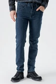 Lacivert Gabardin %100 Pamuk 5 Cep Slim Fit Dar Kesim Casual Denim Pantolon 1023235163 - 1