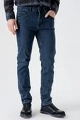 Lacivert Gabardin %100 Pamuk 5 Cep Slim Fit Dar Kesim Casual Denim Pantolon 1023235163 - 2