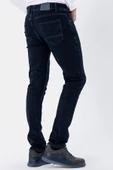 Koyu Lacivert Gabardin Likralı 5 Cep Slim Fit Dar Kesim Casual Denim Pantolon 1023235161 - 4