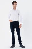 Koyu Lacivert Gabardin Likralı 5 Cep Slim Fit Dar Kesim Casual Denim Pantolon 1023235161 - 5