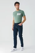 Koyu Lacivert Gabardin 5 Cepli Slim Fit Dar Kesim Casual Denim Jean Kot Pantolon 1023240150 - 3