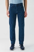 İndigo Mavi Gabardin Pamuklu 5 Cepli Slim Fit Dar Kesim Casual Denim Pantolon 1023240155 thumbnail 2