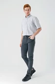 Koyu Antrasit Gabardin Pamuklu 5 Cepli Slim Fit Dar Kesim Casual Denim Pantolon 1023240151 - 2