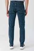 Koyu Haki Gabardin 5 Cepli Slim Fit Dar Kesim Casual Denim Jean Kot Pantolon 1023240150 - 3