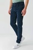 Koyu Lacivert Gabardin 5 Cepli Slim Fit Dar Kesim Casual Denim Jean Kot Pantolon 1023240150 - 2