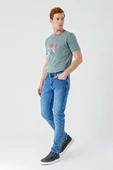 Koyu Mavi Gabardin Pamuklu 5 Cepli Slim Fit Dar Kesim Casual Denim Pantolon 1023240154 - 2