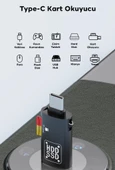 Polham 2in1 Type C To TF Kart ve USB Çevirici OTG Adaptör, Şarj ve Data Aktarım OTG Çeviricisi, Yüksek Hızlı - 2