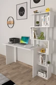 Moonlife Yakamoz Kitaplıklı Çalışma Masası Beyaz - 5