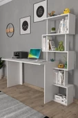 Moonlife Yakamoz Kitaplıklı Çalışma Masası Beyaz - 7