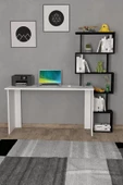 Moonlife Yakamoz Kitaplıklı Çalışma Masası Beyaz Siyah - 6