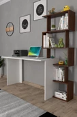 Moonlife Yakamoz Kitaplıklı Çalışma Masası Beyaz Ceviz - 2
