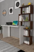 Moonlife Yakamoz Kitaplıklı Çalışma Masası Beyaz Ceviz - 5