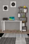 Moonlife Yakamoz Kitaplıklı Çalışma Masası Beyaz Ceviz - 1