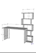 Moonlife Yakamoz Kitaplıklı Çalışma Masası Beyaz - 8