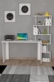 Moonlife Yakamoz Kitaplıklı Çalışma Masası Beyaz - 1