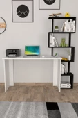 Moonlife Yakamoz Kitaplıklı Çalışma Masası Beyaz Siyah - 3