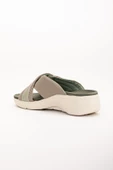 Keten Malzeme Faylon Haki Kadın Dolgu Taban Terlik thumbnail 5