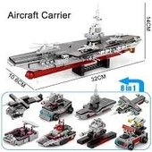 Uçak Gemisi Lego Yapı Blokları Seti 546 Parça 6-8 Yaş Donanma Savaş Gemisi Modeli Kit - 2