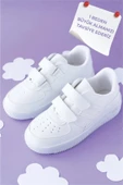 Pepe Beyaz Beyaz Air Kalın Taban Çift Bantlı Unisex Bebek Çocuk Sneaker PEPE-3579 - 5