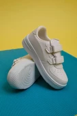 Pepe Beyaz Beyaz Air Kalın Taban Çift Bantlı Unisex Bebek Çocuk Sneaker PEPE-3579 - 4
